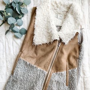 Anthropologie Saturday & Sunday Suede Zip Up Vest